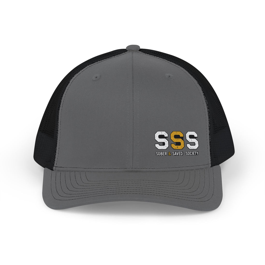 Snapback Trucker Cap — SSS Logo Embroidered Mesh Hat (Street Style, Casual Everyday)