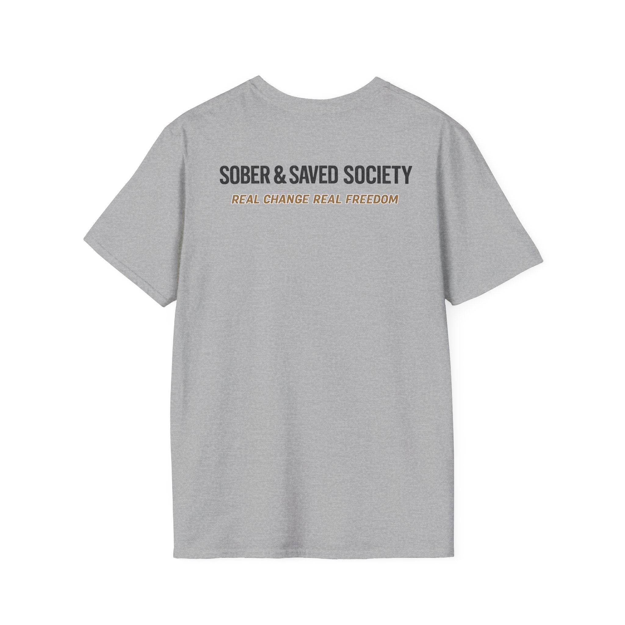 Sober & Saved Society T-Shirt — Faith-Based Recovery Tee