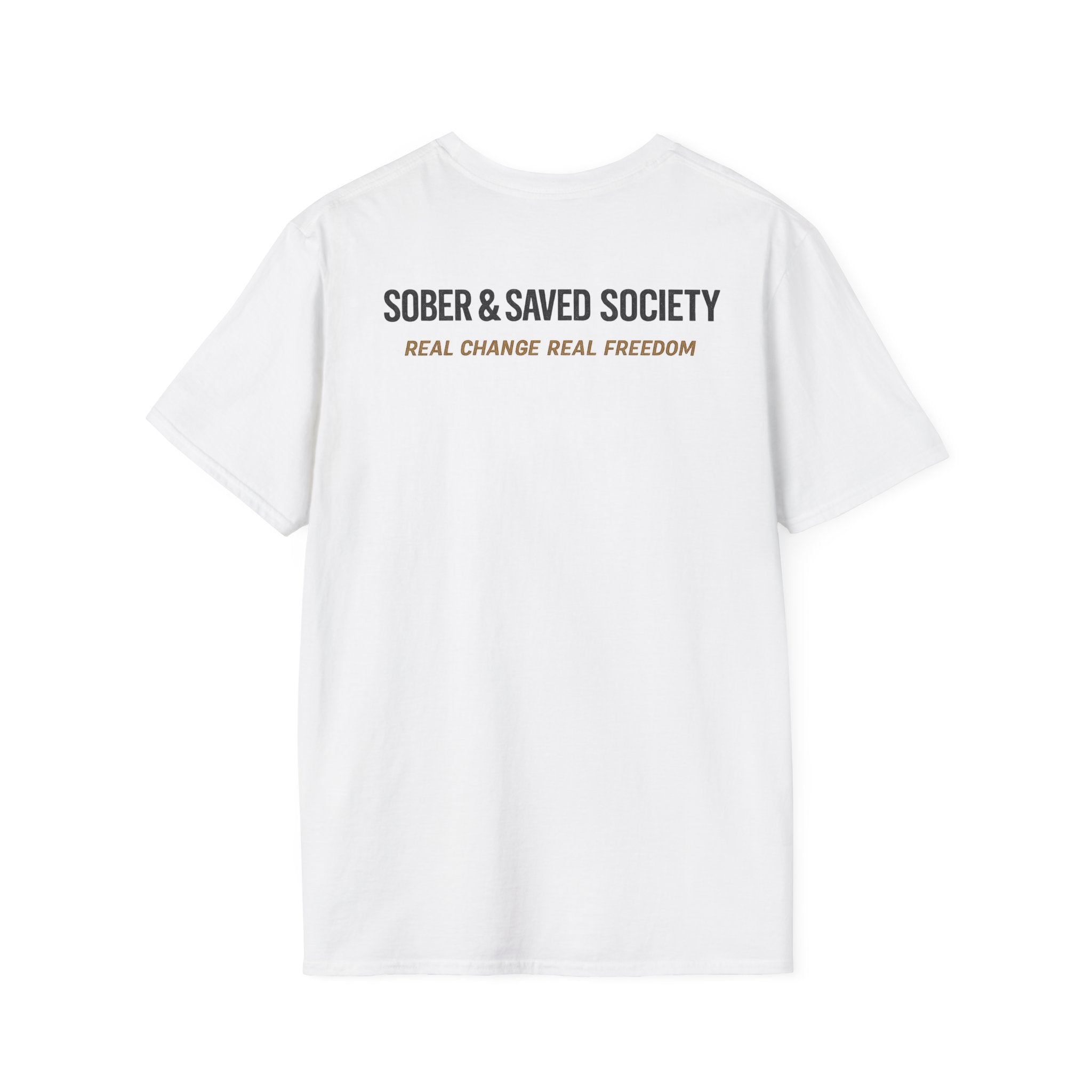 Sober & Saved Society T-Shirt — Faith-Based Recovery Tee