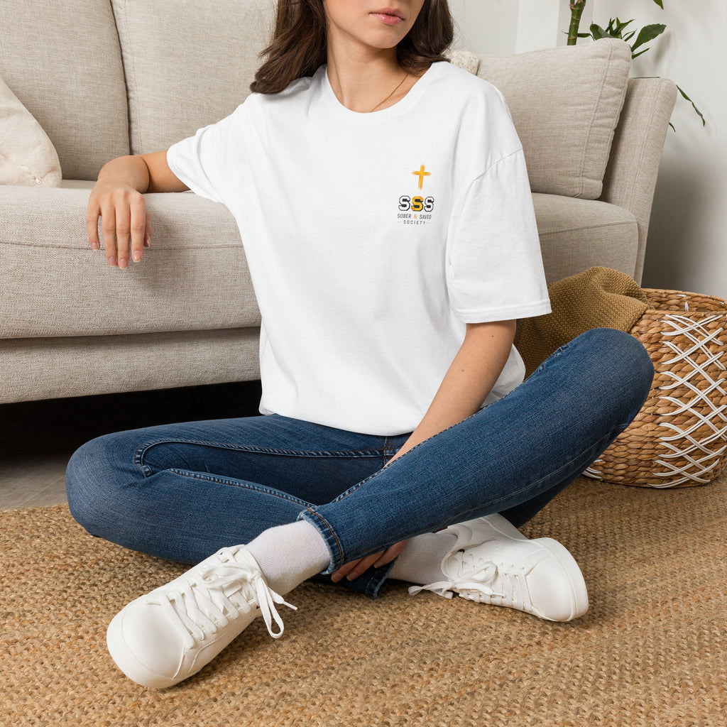 Sober & Saved Society T-Shirt — Faith-Based Recovery Tee