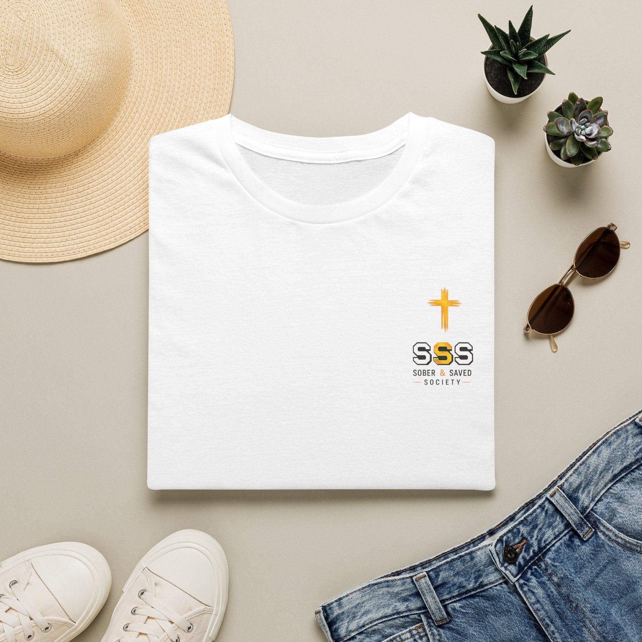 Sober & Saved Society T-Shirt — Faith-Based Recovery Tee